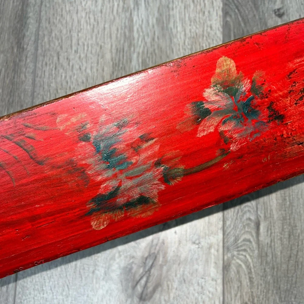 NWT Decorative Box Chinese Jewelry Box Decorative Red Floral Elongated Box - Picture 5 of 16